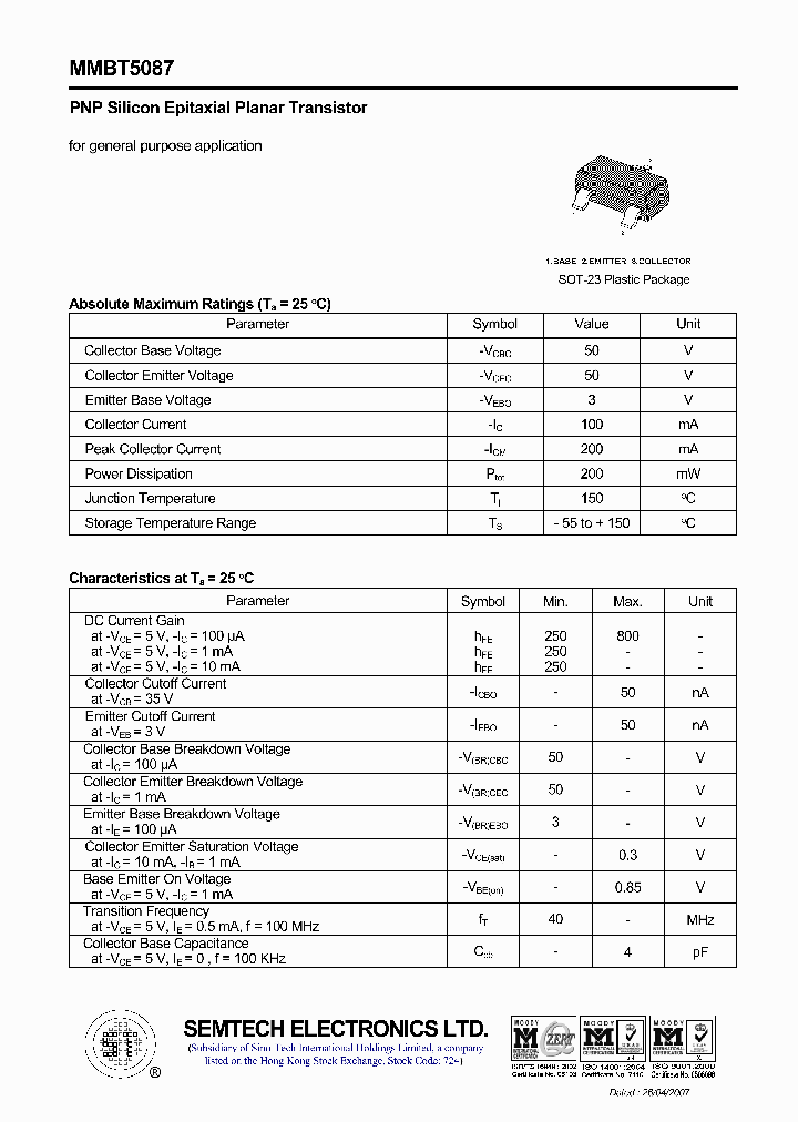 MMBT5087_4569419.PDF Datasheet