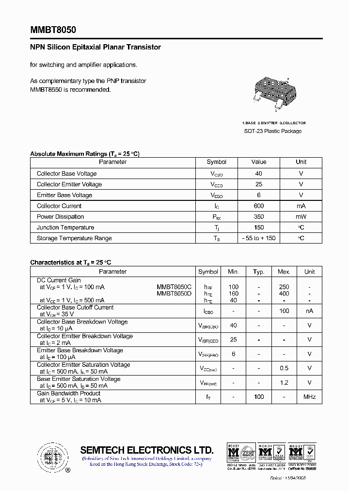 MMBT8050_4431650.PDF Datasheet