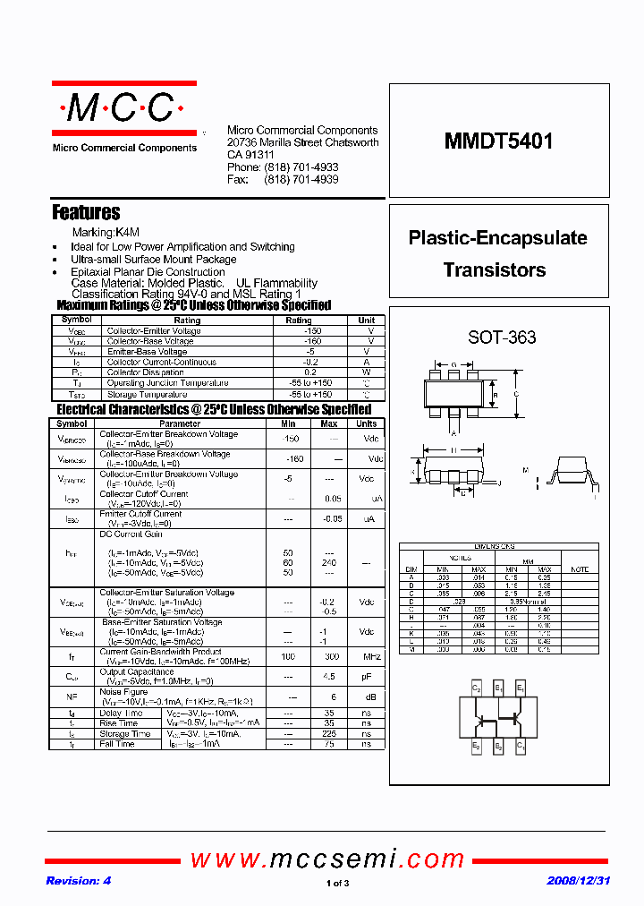 MMDT5401_4874363.PDF Datasheet