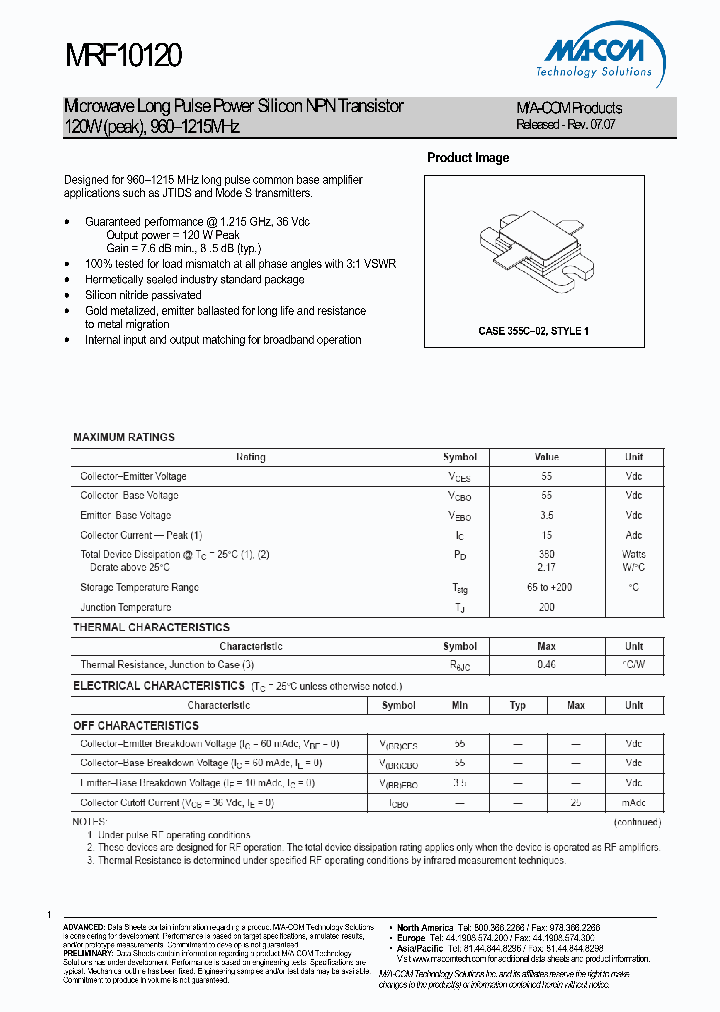 MRF10120_4878817.PDF Datasheet
