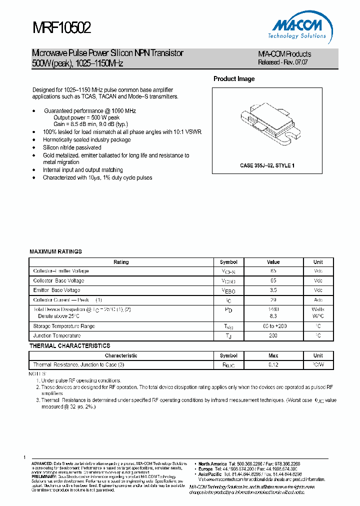 MRF10502_4592759.PDF Datasheet