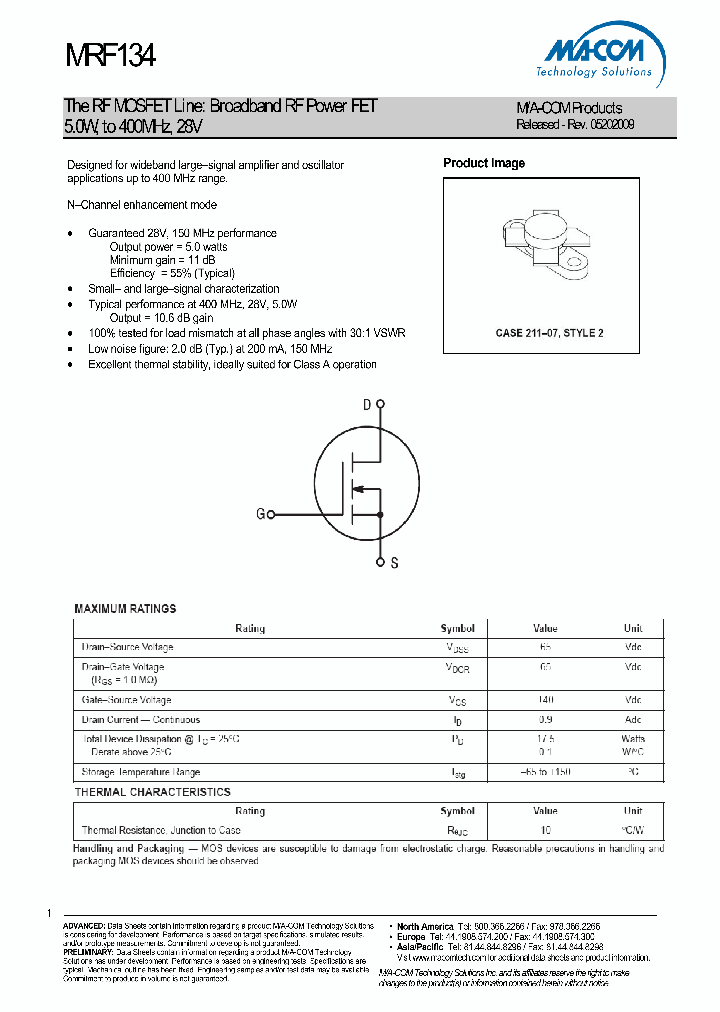 MRF134_4675770.PDF Datasheet