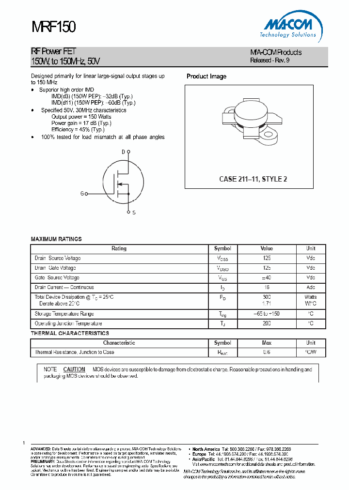 MRF150_4634055.PDF Datasheet