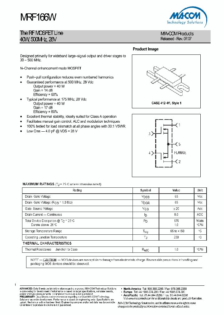 MRF166W_4554509.PDF Datasheet