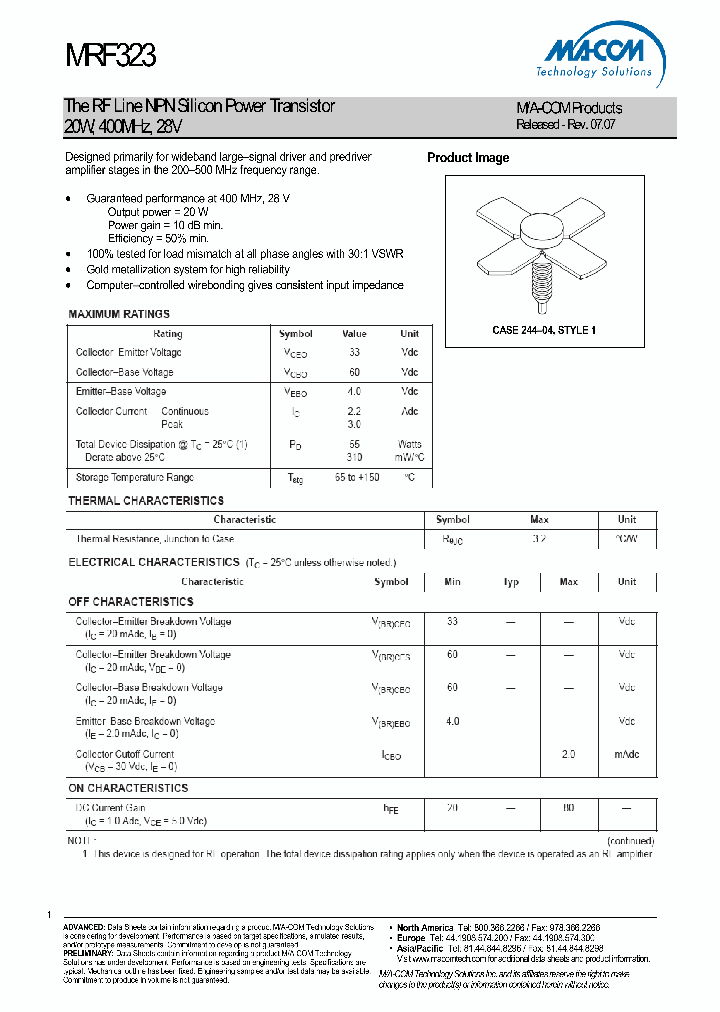 MRF323_4873849.PDF Datasheet