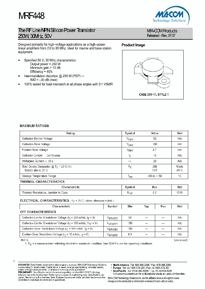 MRF448_4666982.PDF Datasheet