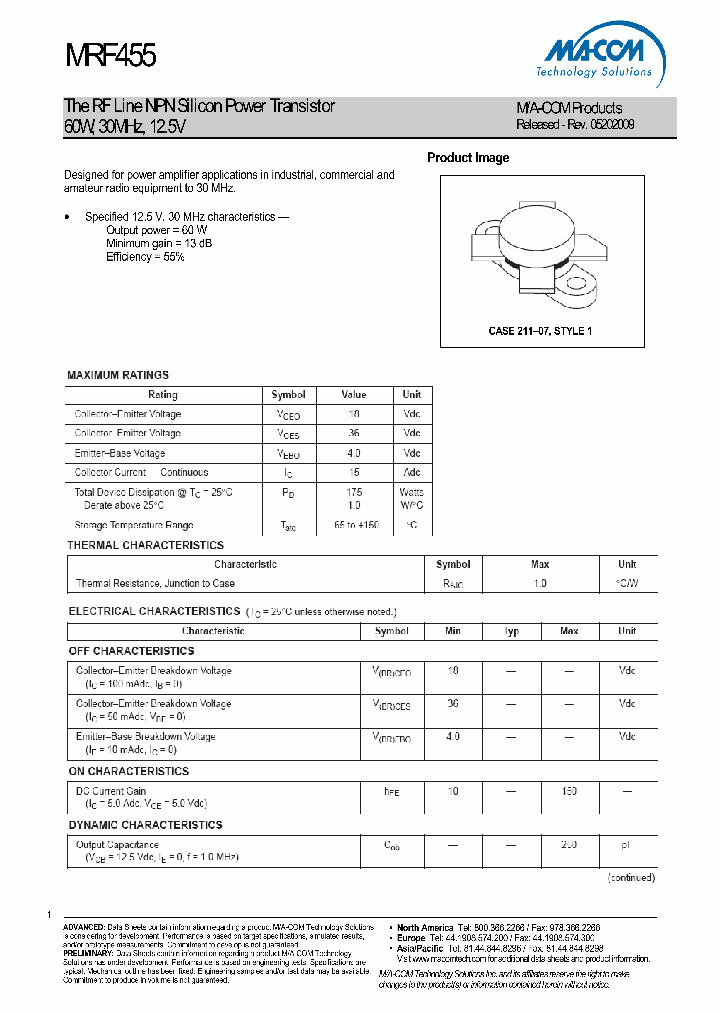 MRF455_4570899.PDF Datasheet