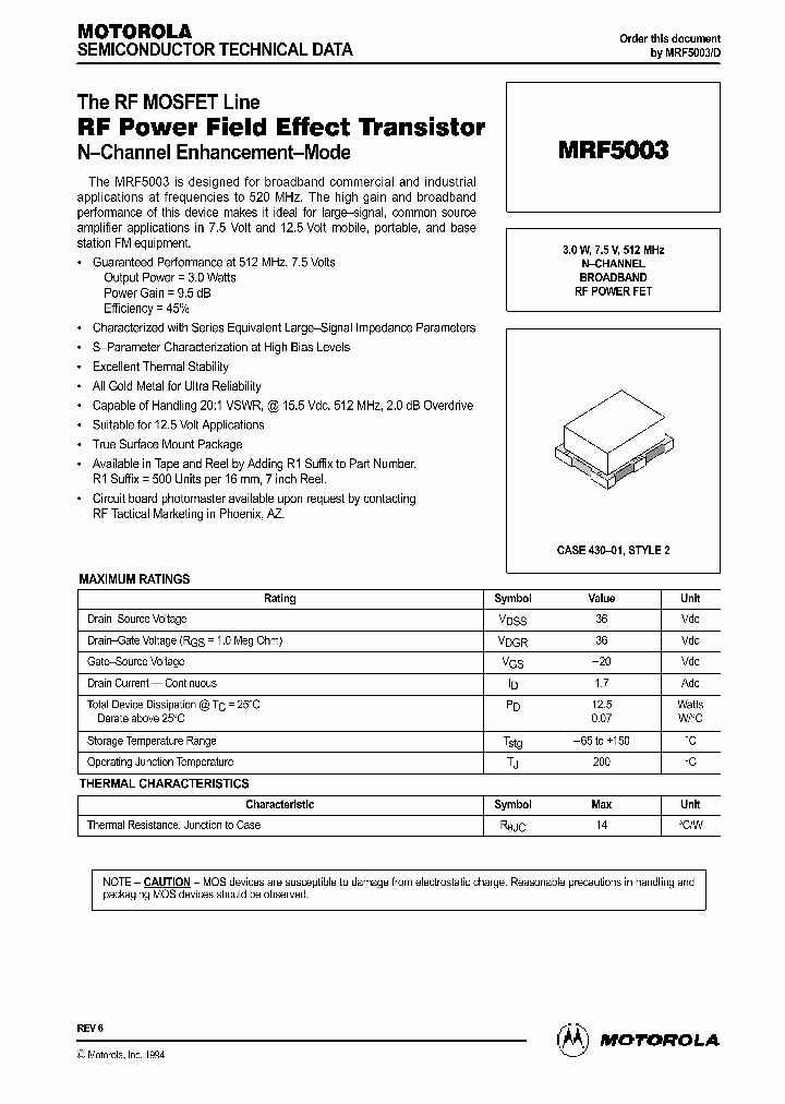 MRF5003_4181235.PDF Datasheet