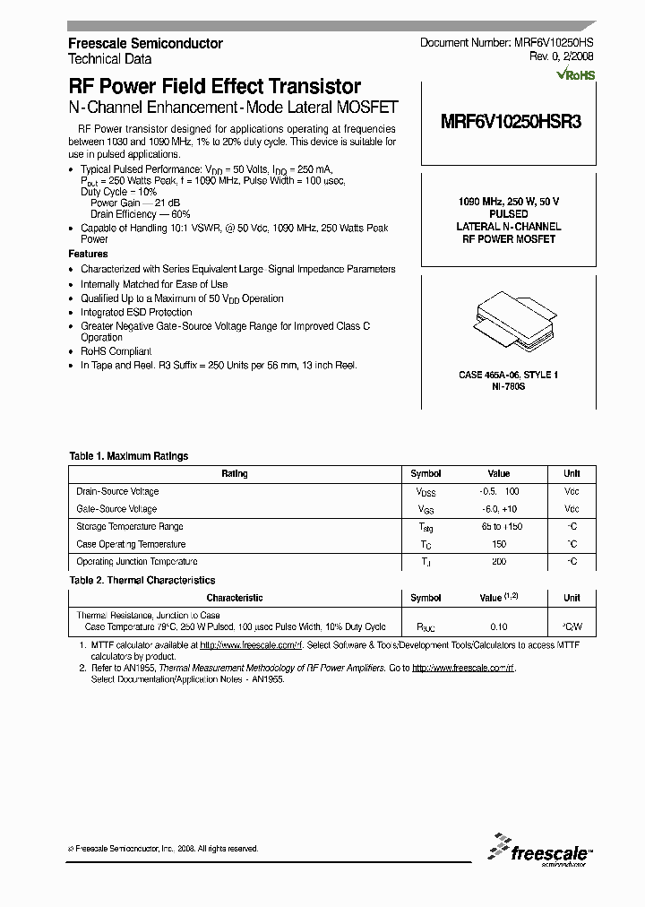 MRF6V10250HSR3_4603145.PDF Datasheet