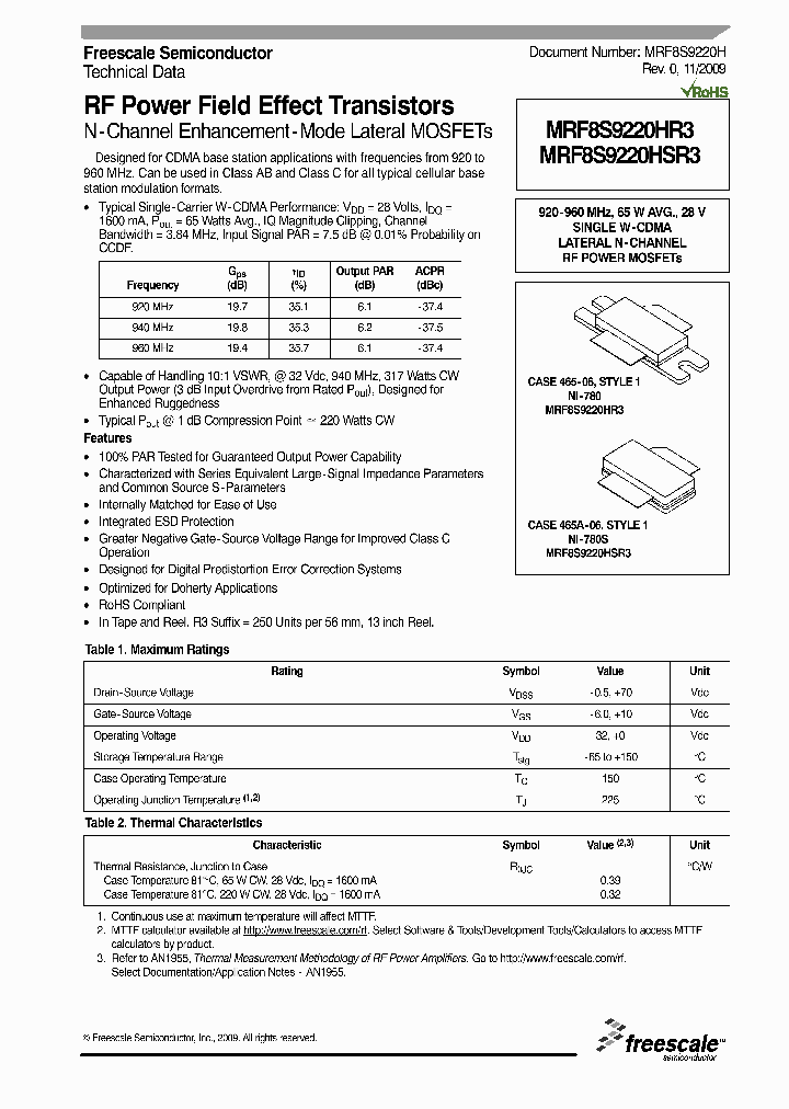 MRF8S9220HR3_4529938.PDF Datasheet