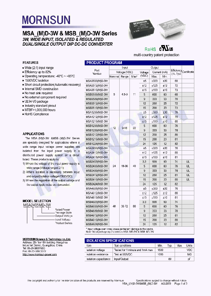 MSA0505MD-3W_4436994.PDF Datasheet