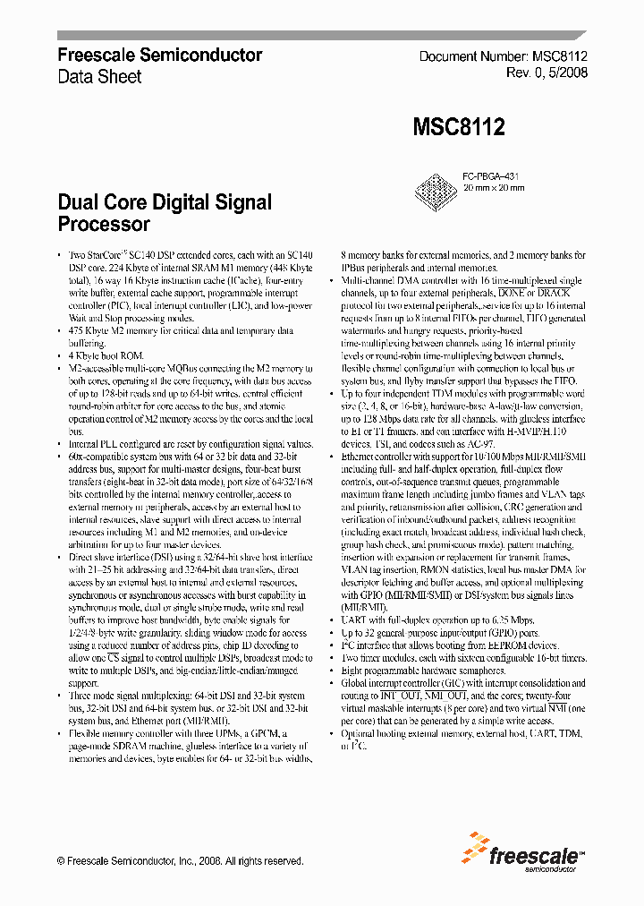MSC8112TMP2400V_4235833.PDF Datasheet