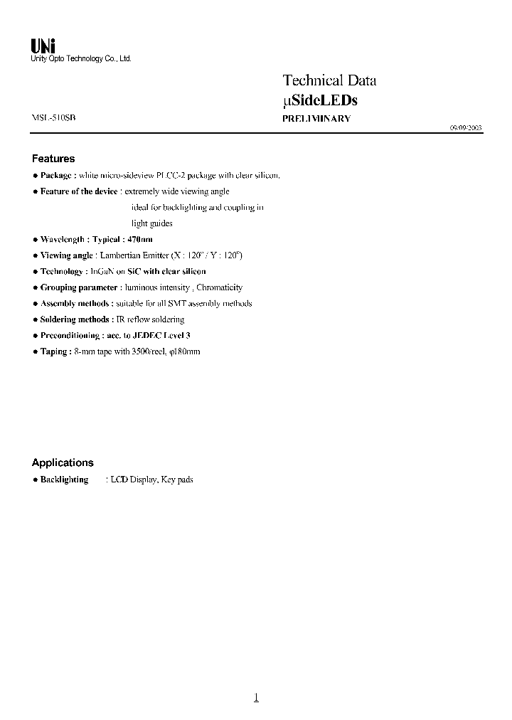 MSL-510SB_4202899.PDF Datasheet