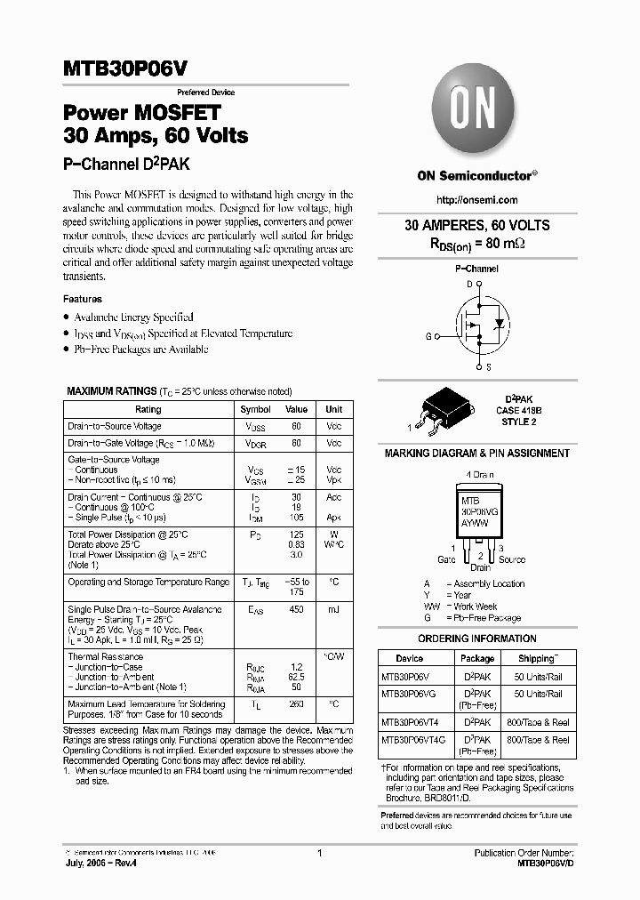 MTB30P06VG_4901305.PDF Datasheet