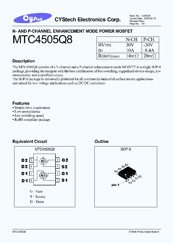 MTC4505Q8_4589900.PDF Datasheet