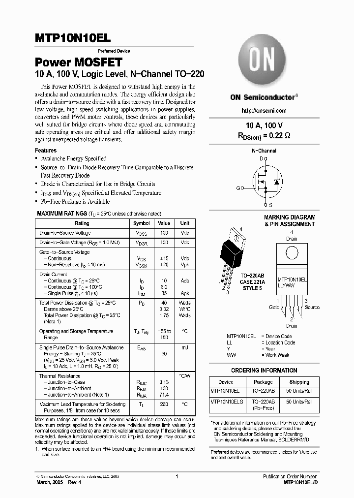 MTP10N10EL_4668719.PDF Datasheet