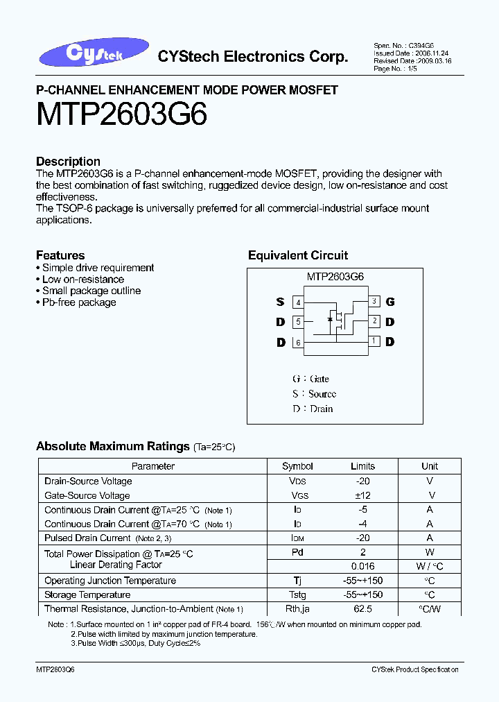 MTP2603G6_4588060.PDF Datasheet