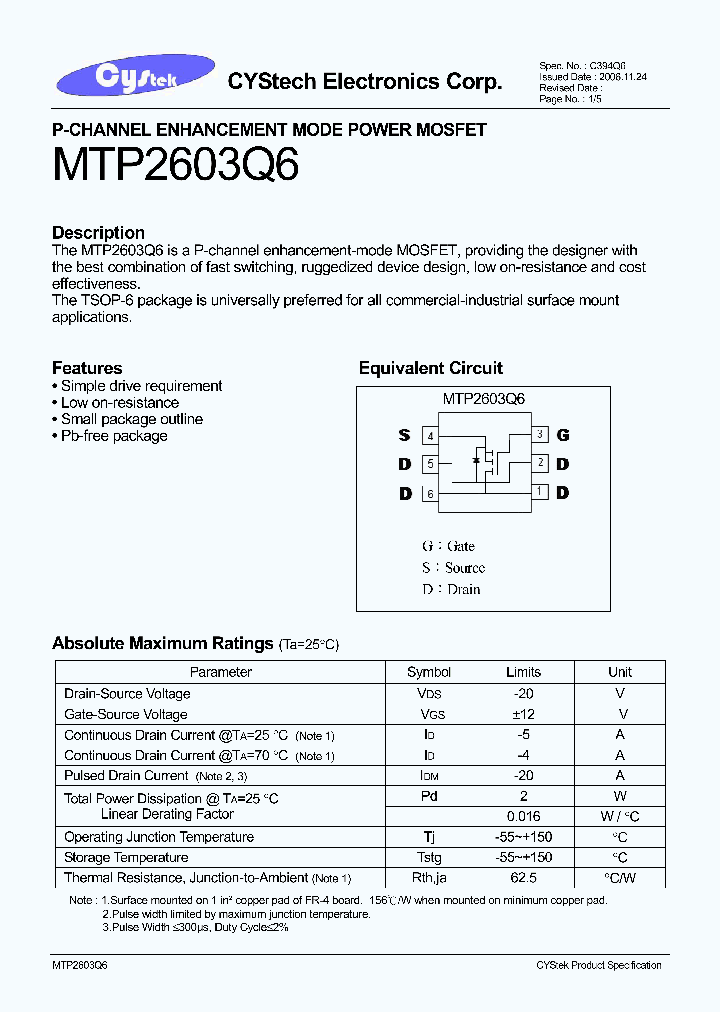 MTP2603Q6_4588062.PDF Datasheet