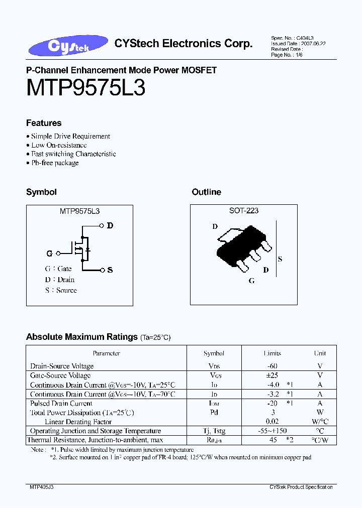MTP9575L3_4646566.PDF Datasheet