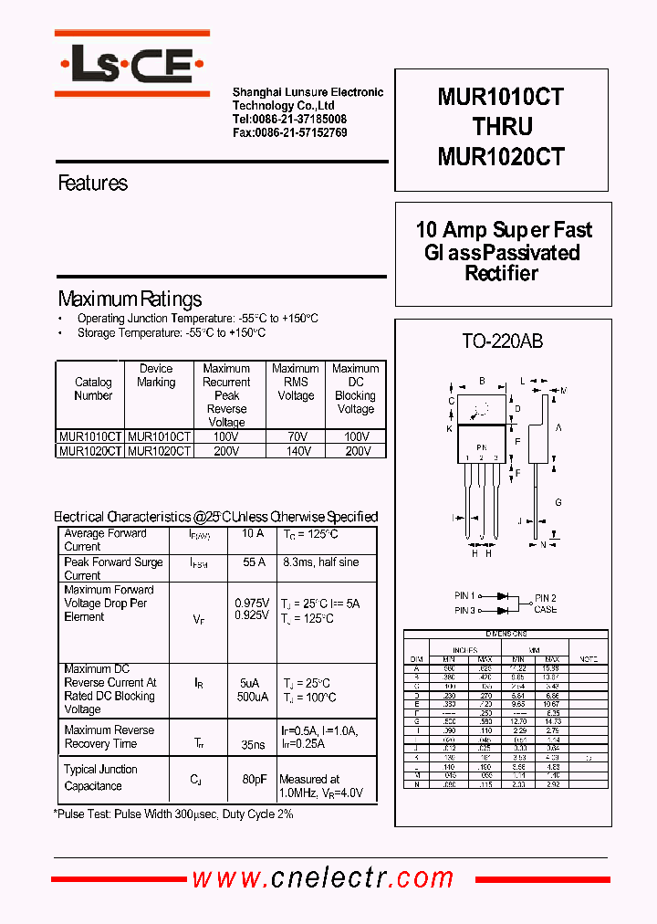 MUR1010CT_4605780.PDF Datasheet