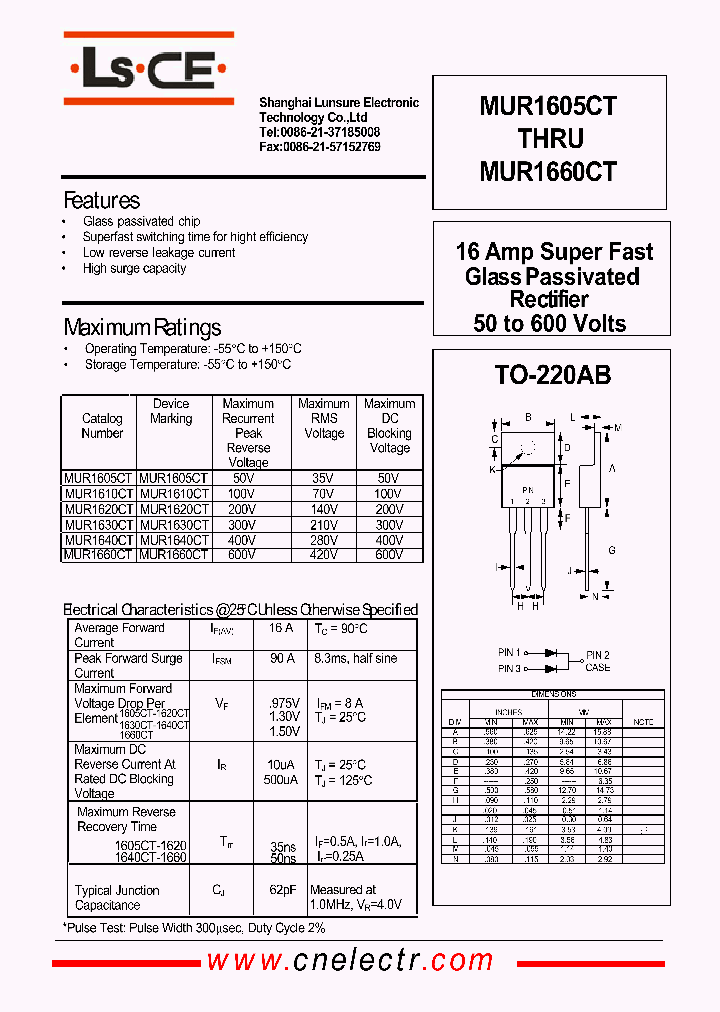 MUR1620CT_4529955.PDF Datasheet