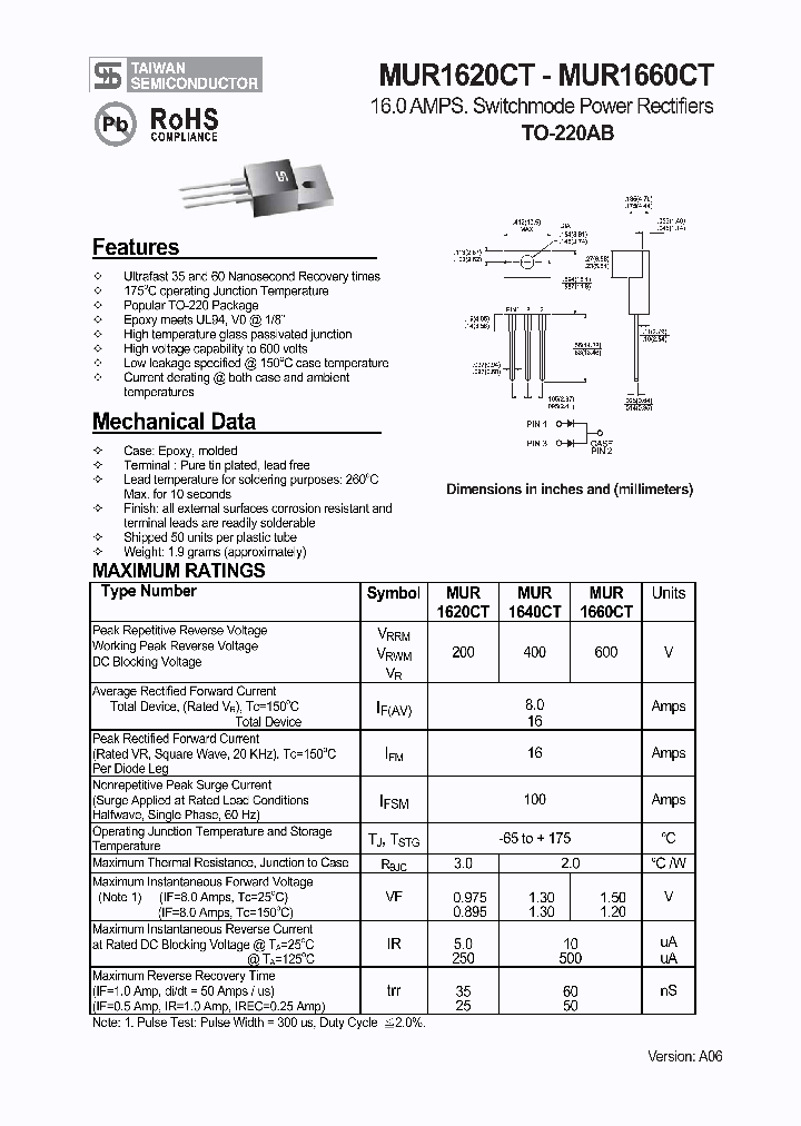 MUR1620CT1_4852897.PDF Datasheet