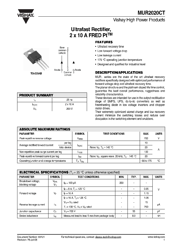 MUR2020CT_4261741.PDF Datasheet