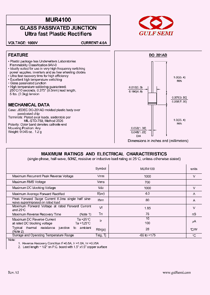 MUR4100_4619486.PDF Datasheet