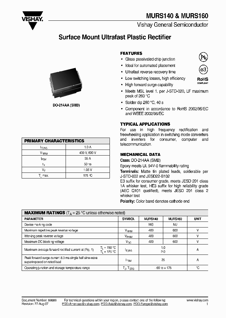 MURS160-E352T_4343840.PDF Datasheet