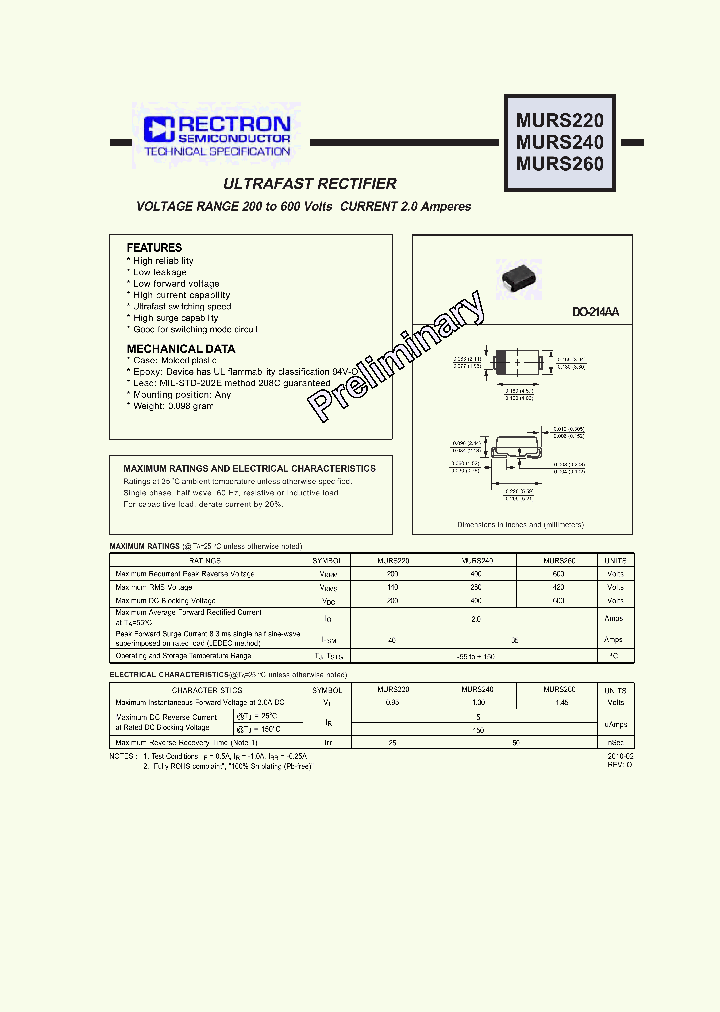 MURS260_4582867.PDF Datasheet