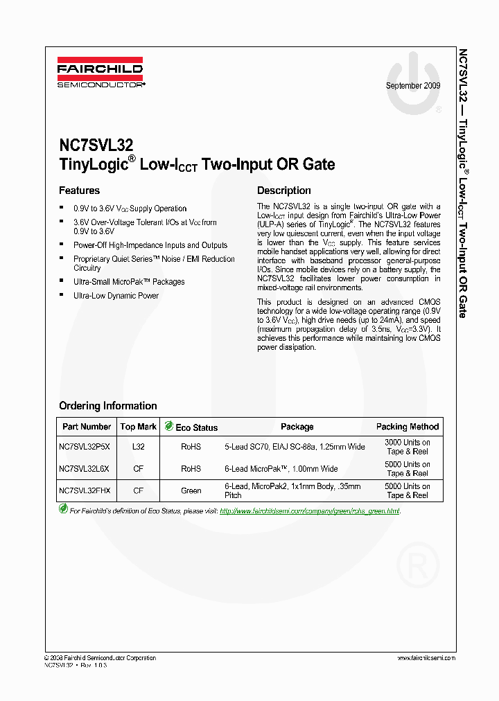 NC7SVL32FHX_4776650.PDF Datasheet