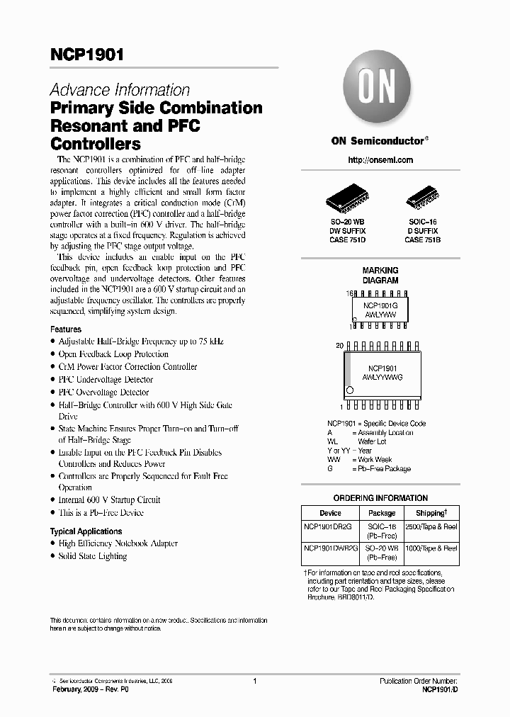 NCP1901_4737542.PDF Datasheet