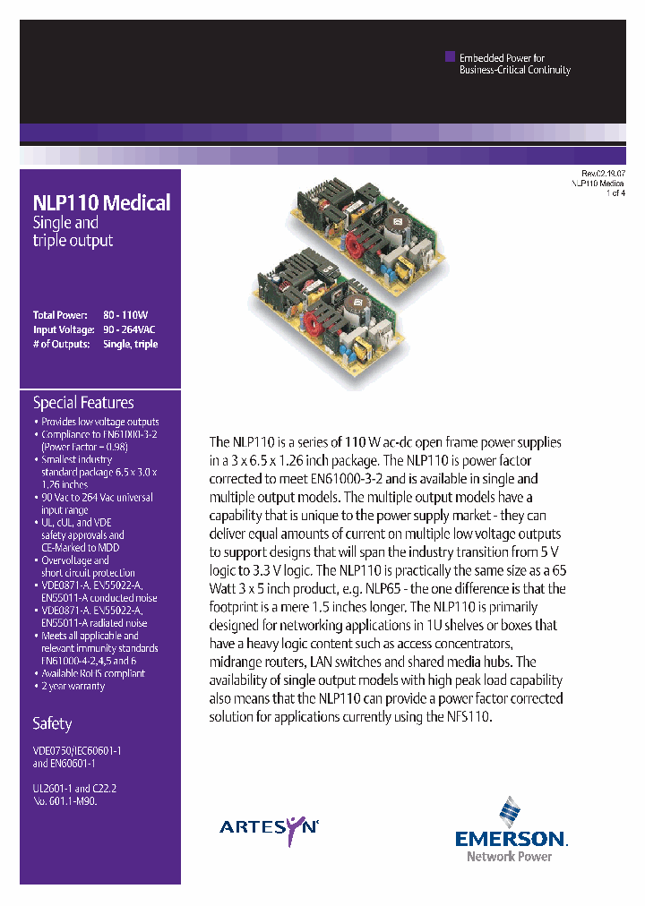 NLP110MEDICAL_4295426.PDF Datasheet