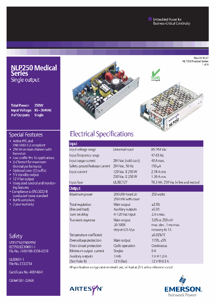 NLP250MEDICAL_4295427.PDF Datasheet