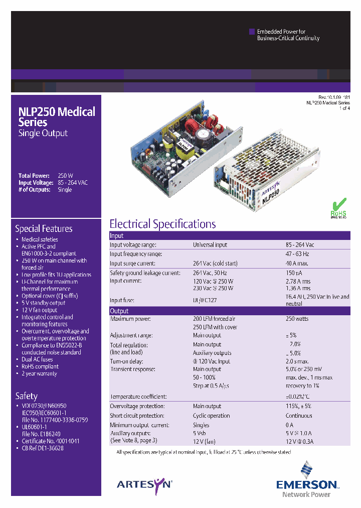 NLP250MEDICAL0910_4516566.PDF Datasheet