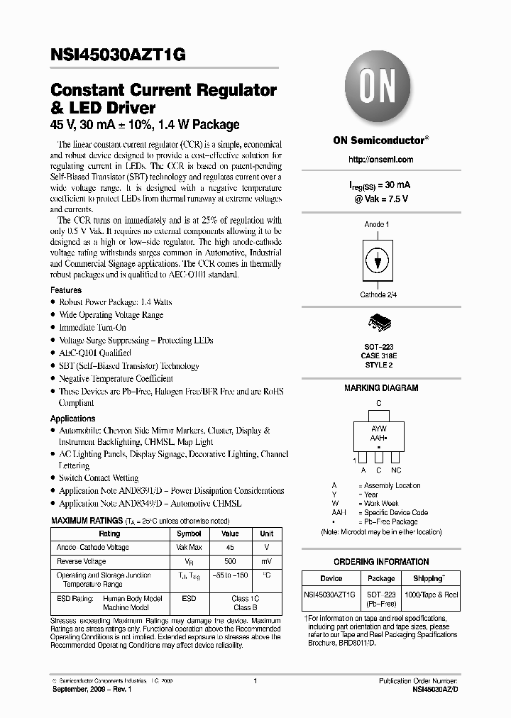 NSI45030AZT1G_4801241.PDF Datasheet