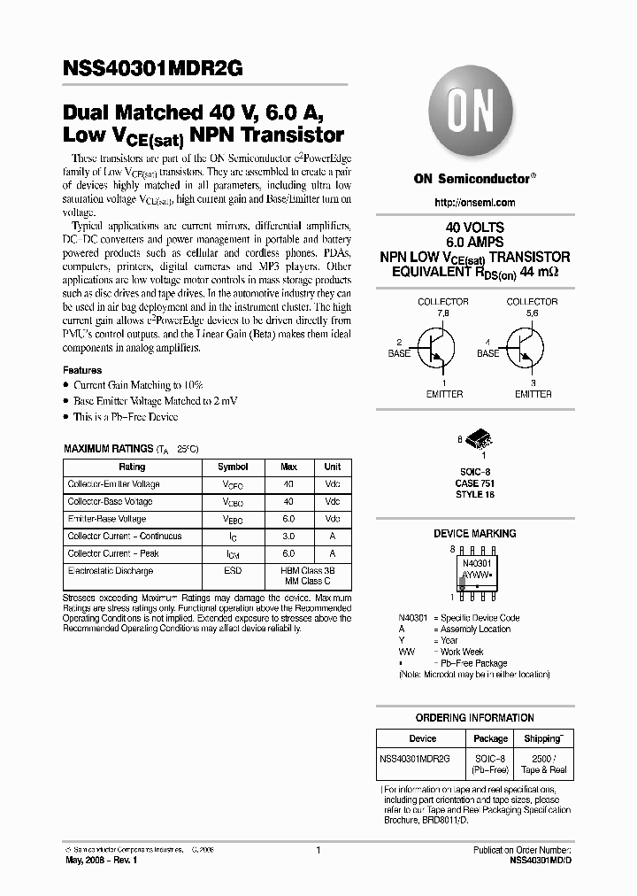 NSS40301MDR2G_4772940.PDF Datasheet