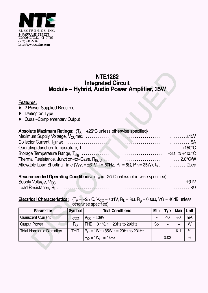 NTE1282_4411179.PDF Datasheet