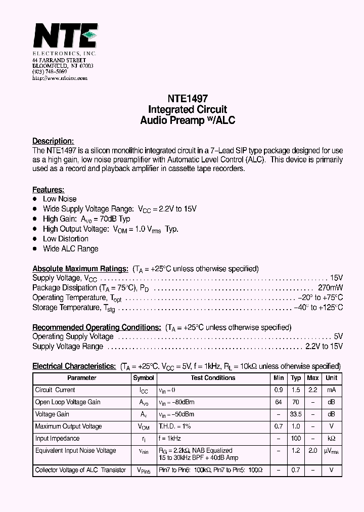 NTE1497_4405904.PDF Datasheet