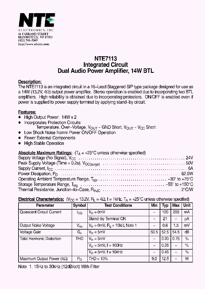 NTE7113_4250167.PDF Datasheet