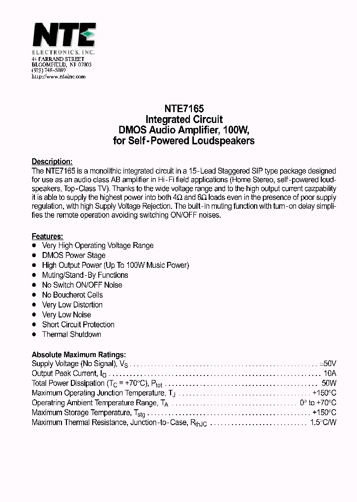 NTE7165_4780436.PDF Datasheet