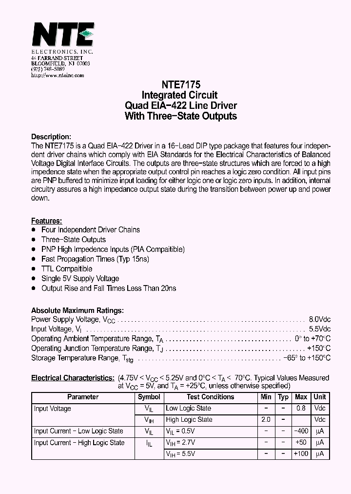 NTE7175_4265038.PDF Datasheet