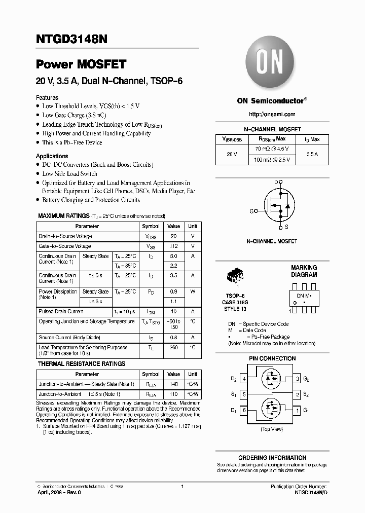 NTGD3148N_4517425.PDF Datasheet