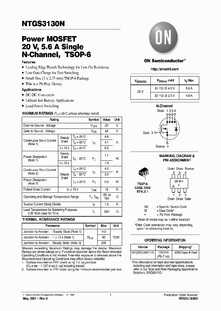 NTGS3130N_4537177.PDF Datasheet