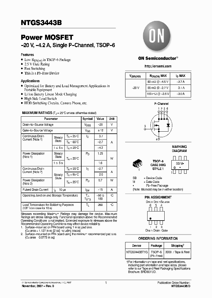 NTGS3443B_4751253.PDF Datasheet