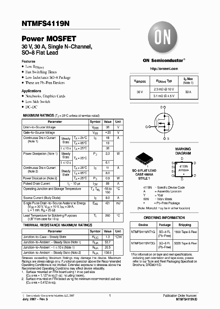 NTMFS4119N_4904486.PDF Datasheet