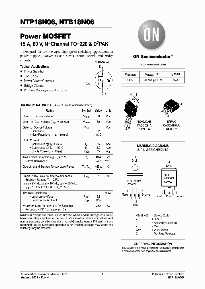 NTP18N06_4853607.PDF Datasheet