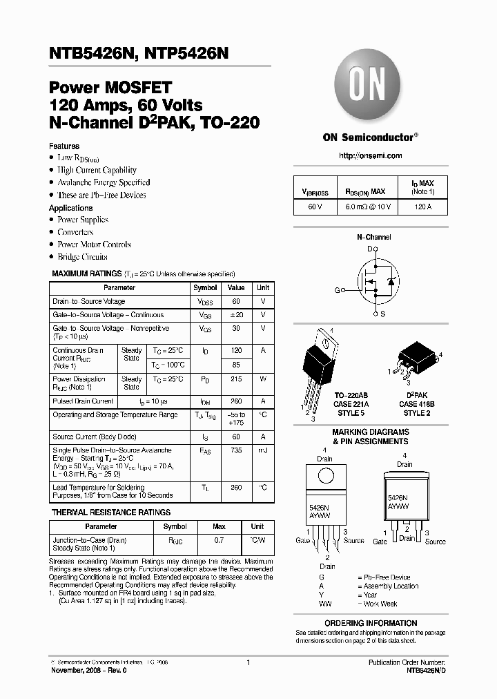 NTP5426N_4533964.PDF Datasheet