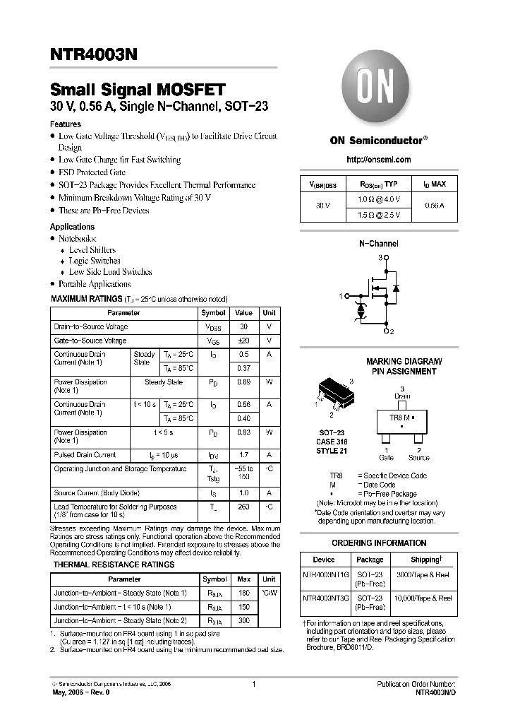 NTR4003N_4614907.PDF Datasheet