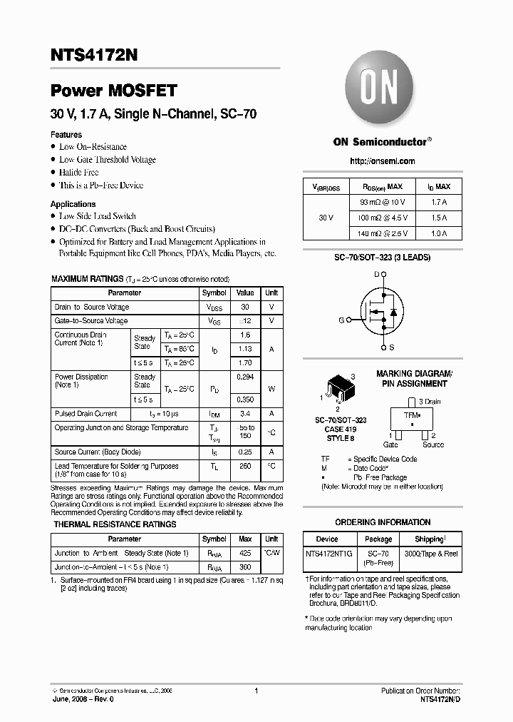 NTS4172NT1G_4697150.PDF Datasheet